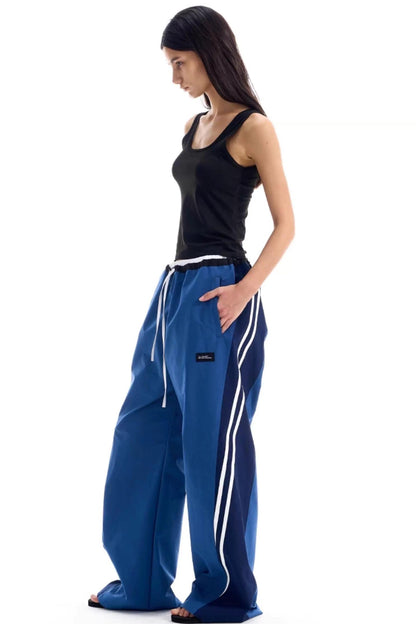 Contrast Striped Patchwork Pants