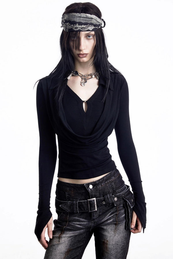 Lyocell Swing Collar T-Shirt