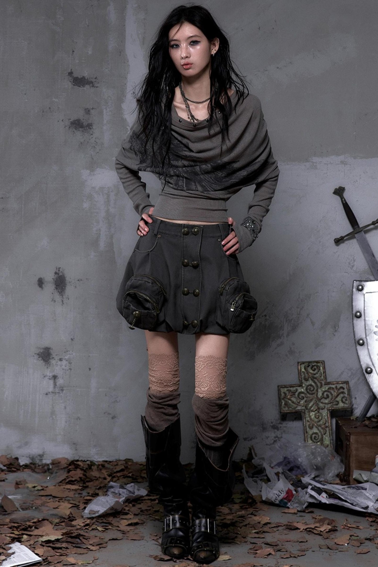 Court Street Leather Skirt