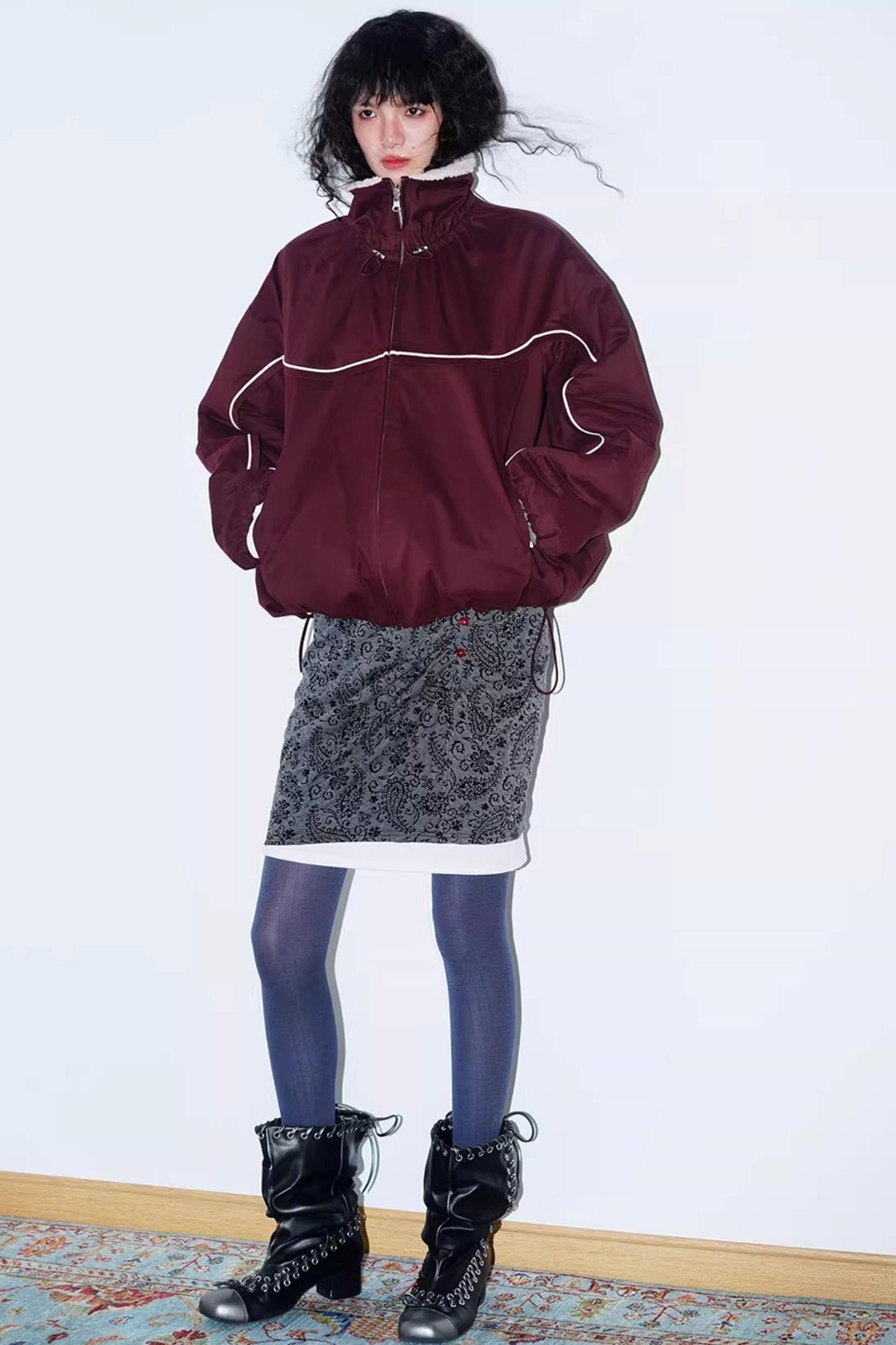 Retro Paisley Sweater Skirt Set-Up