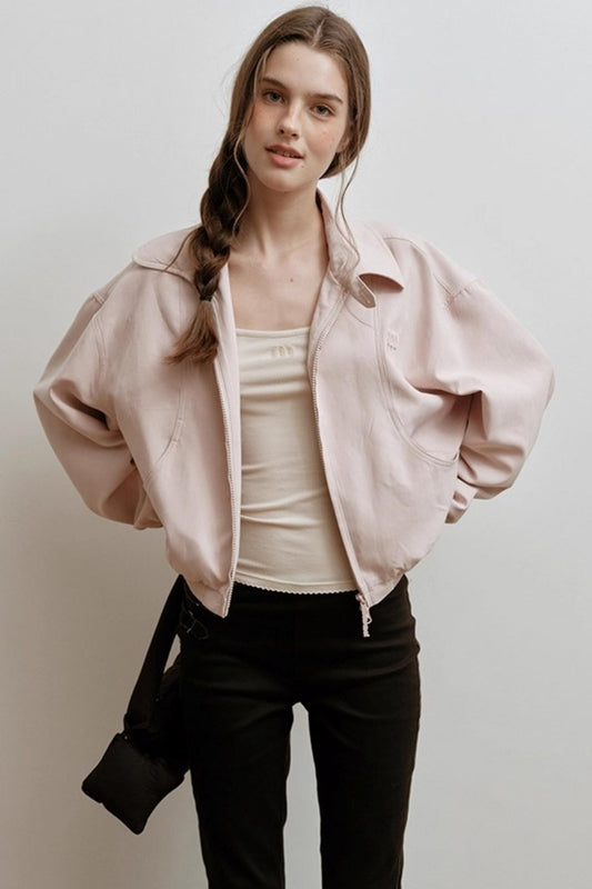 Faux Suede Embroidery Jacket