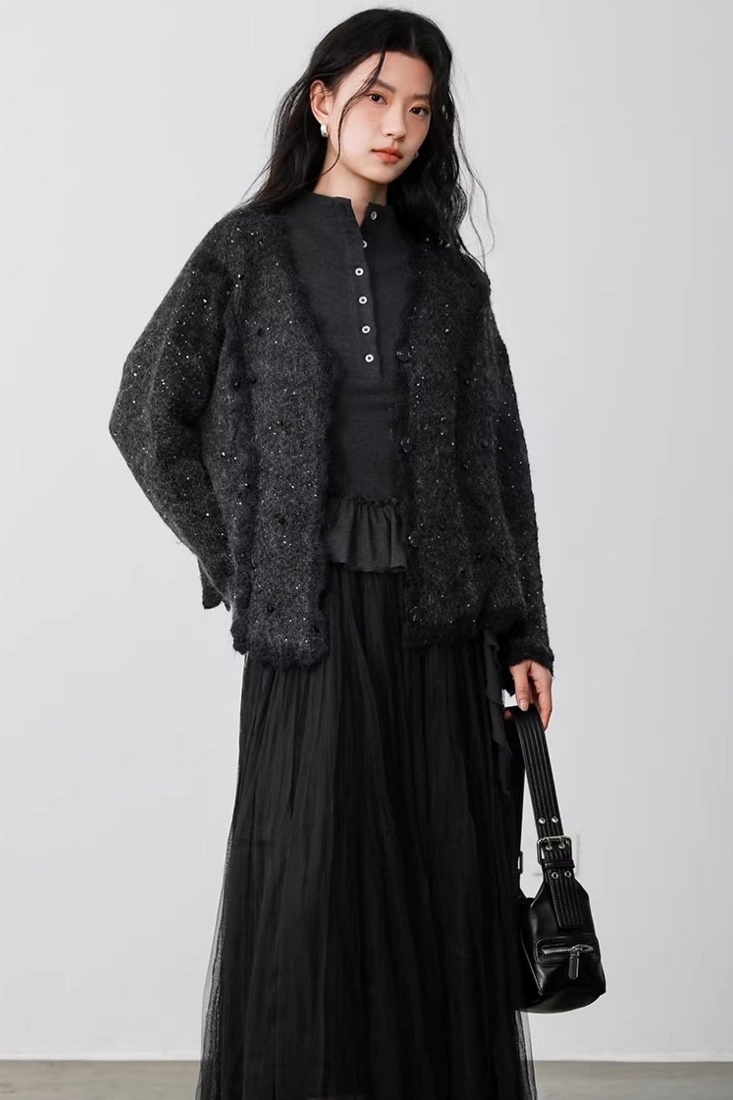 Cardigan mit Stern-Ausschnitt