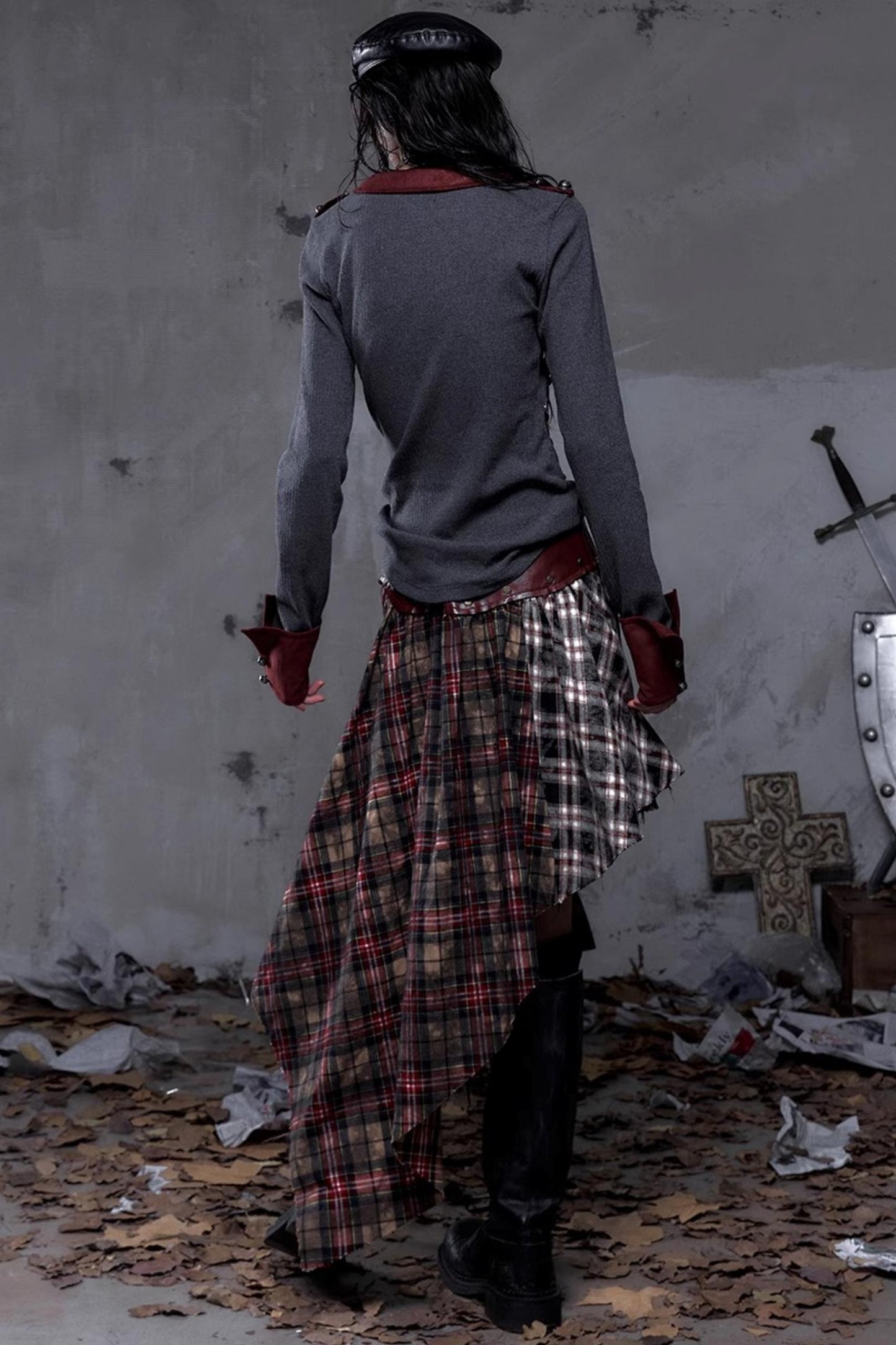 Vintage Punk Plaid Skirt