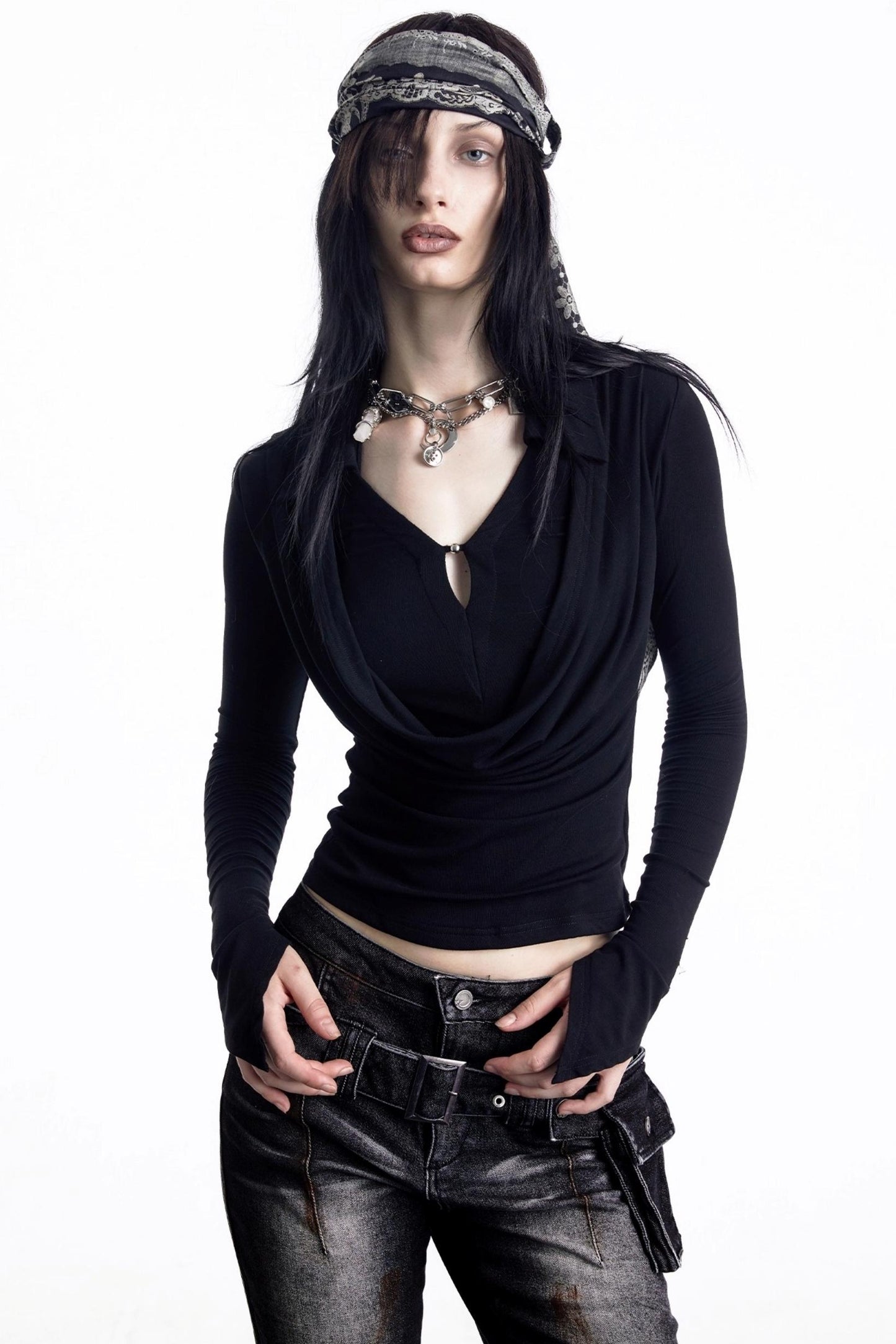 Lyocell Swing Collar T-Shirt