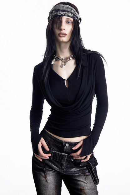 Lyocell Swing Collar T-Shirt