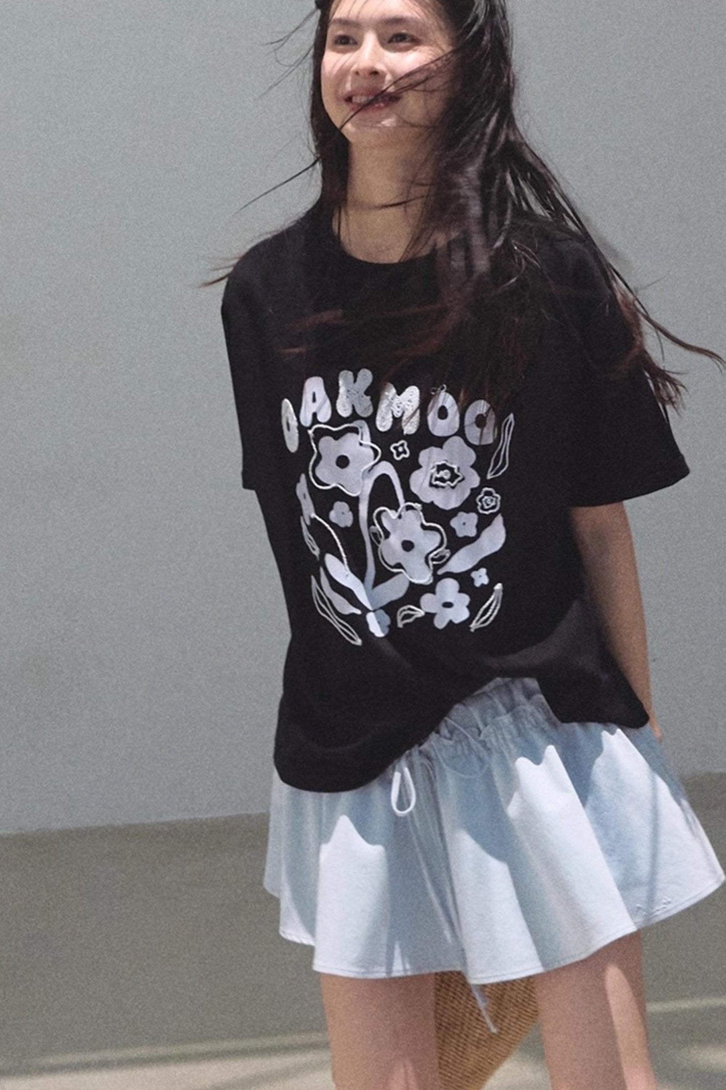 Embroidered Lyocell Puffy A-Line Skirt