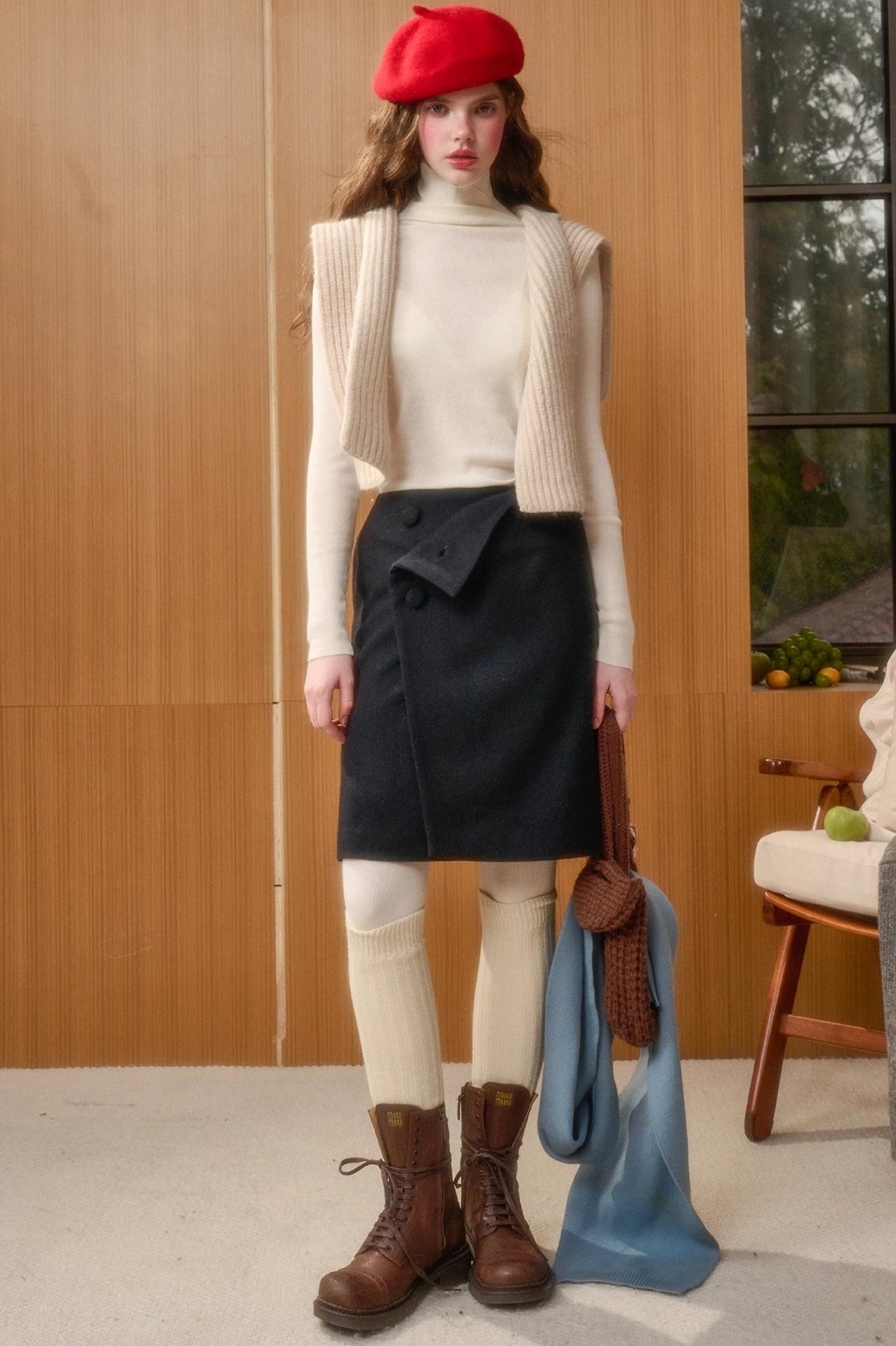 Fluffy Woolen Warm Skirt
