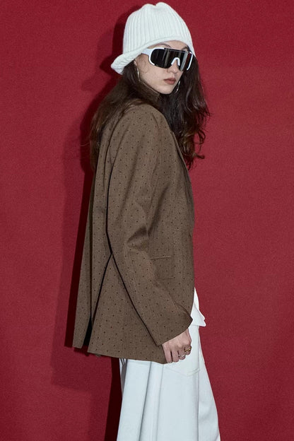 Brown Red Polka Dot Jacket