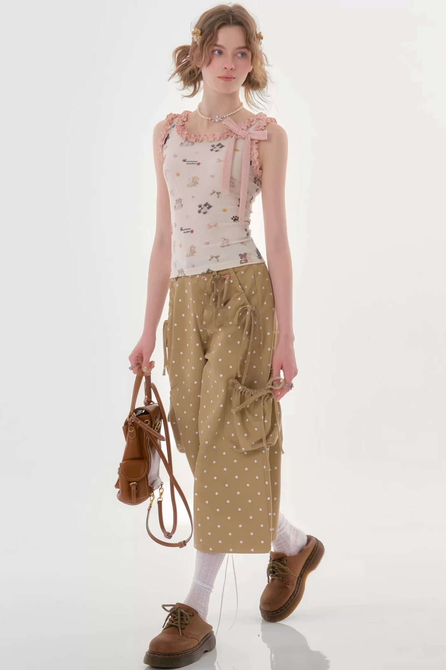 Playful Ruffled Apricot Camisole