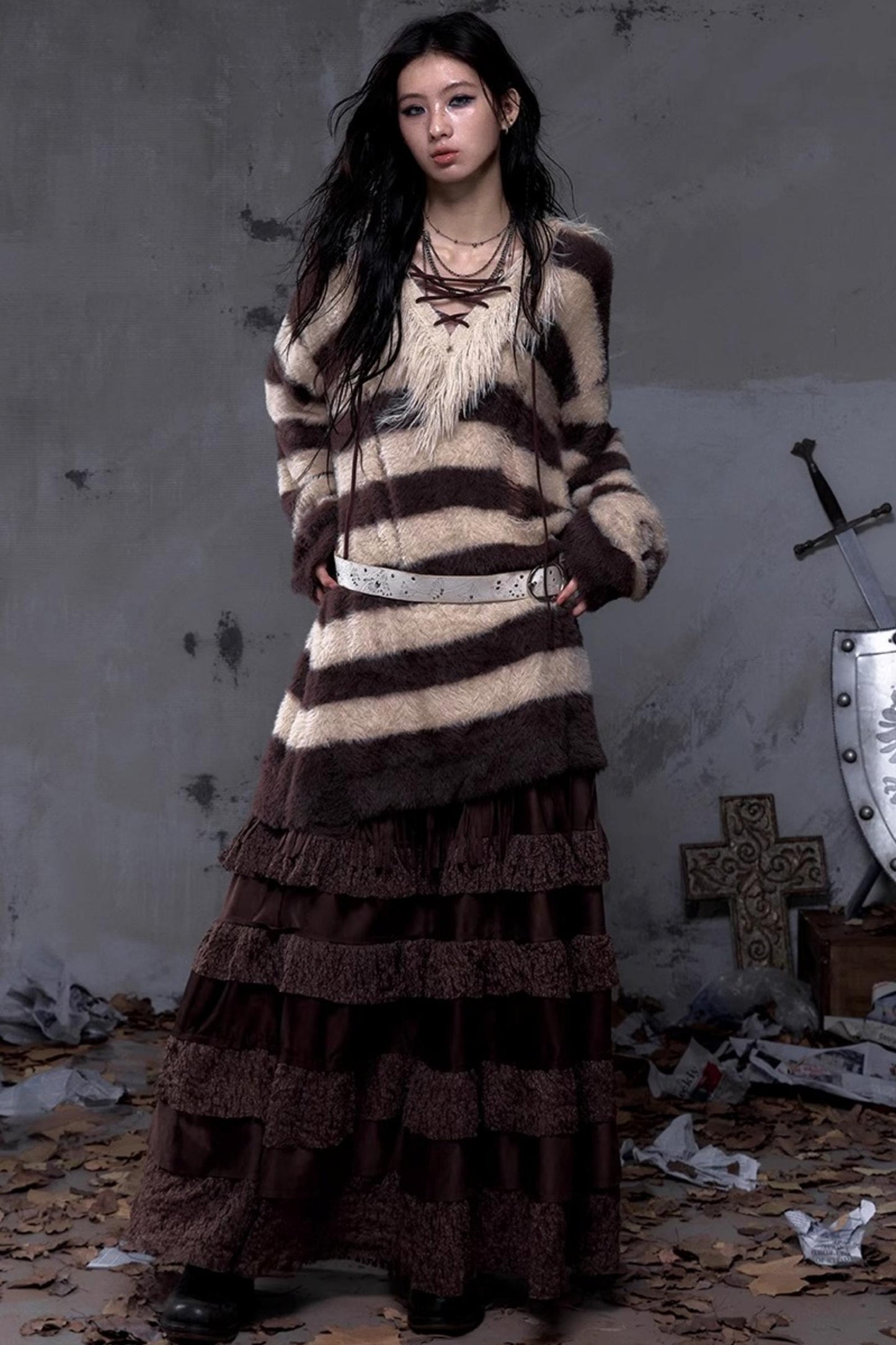 Vintage Street Punk Long Sweater