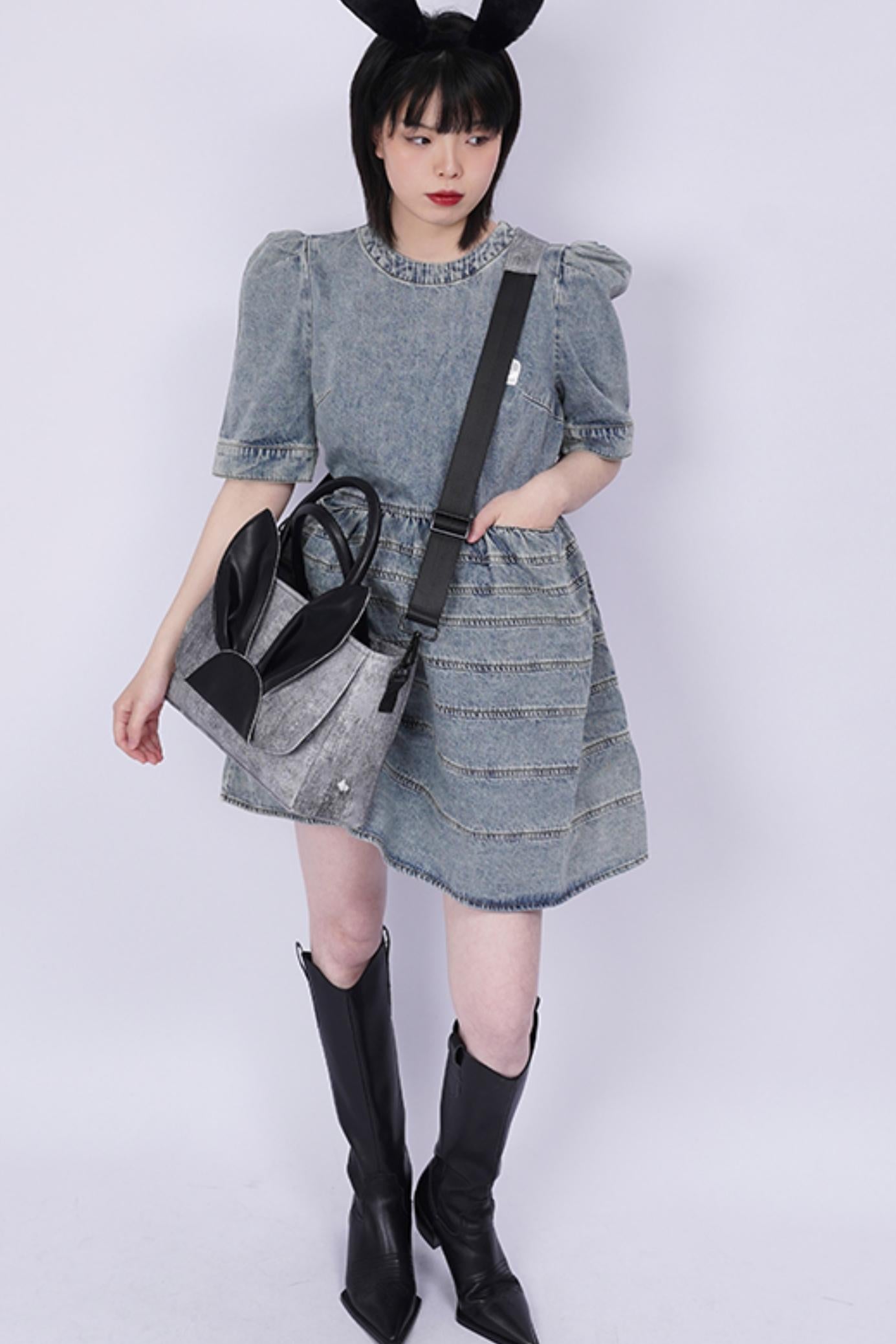 Denim Rabbit Tote Bag