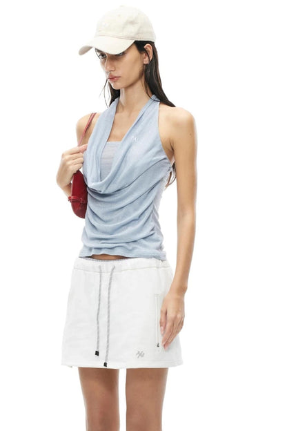 Silver Silk Halter Vest