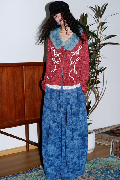 Retro Lace Knitted Cardigan