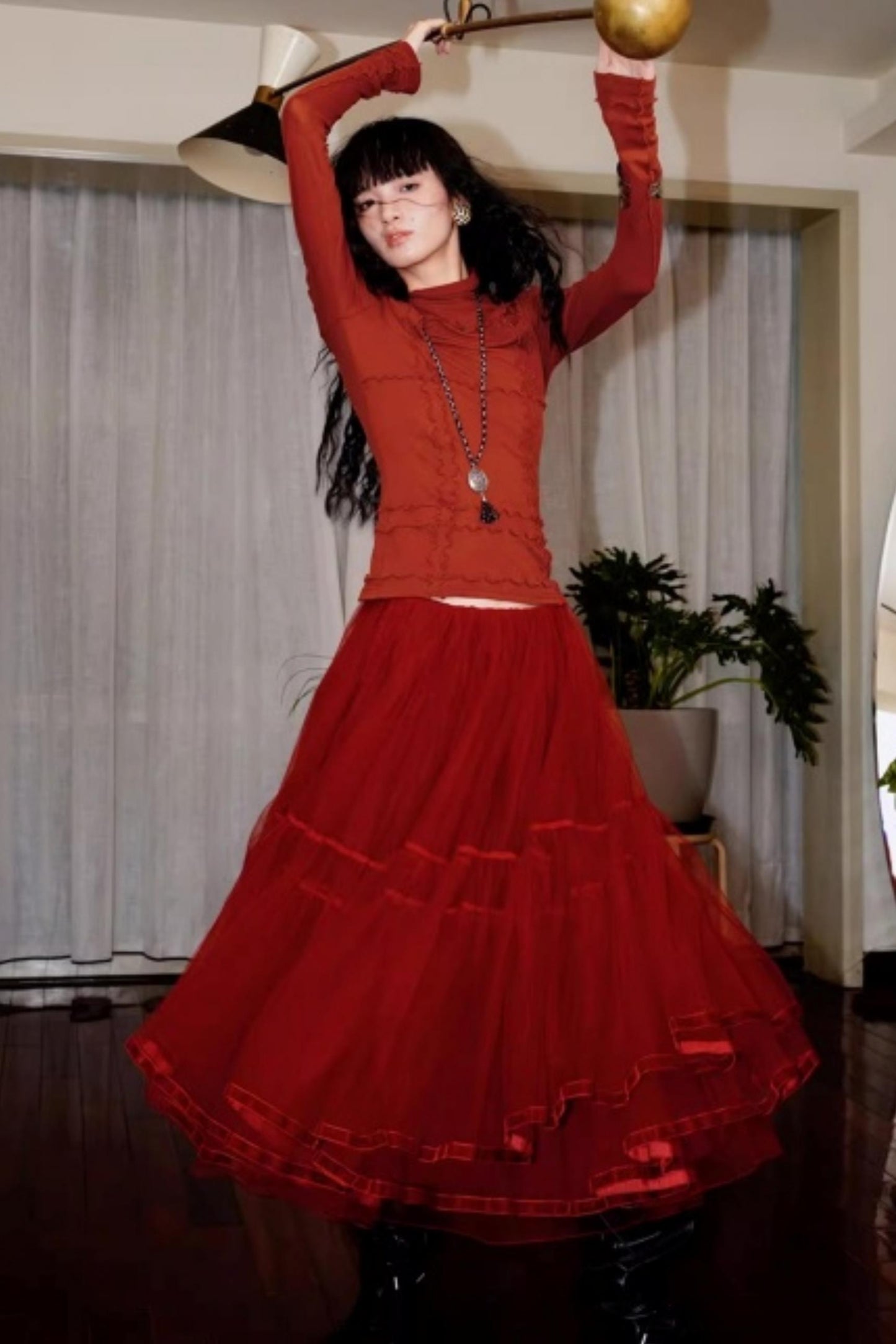 Split Knitted Base Layer Top