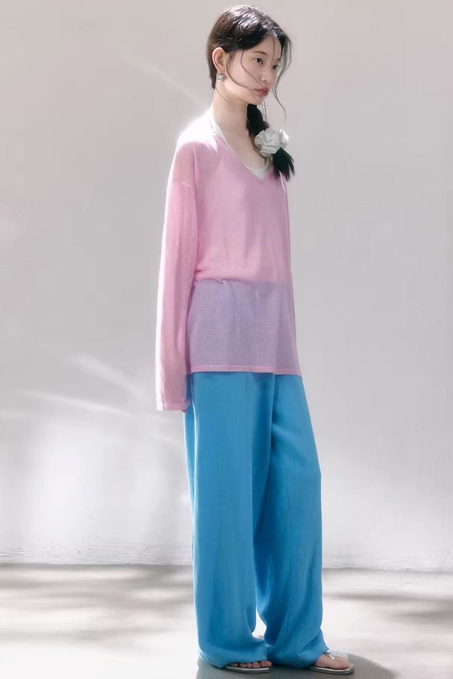 Linen Blend Wide-Leg Pants