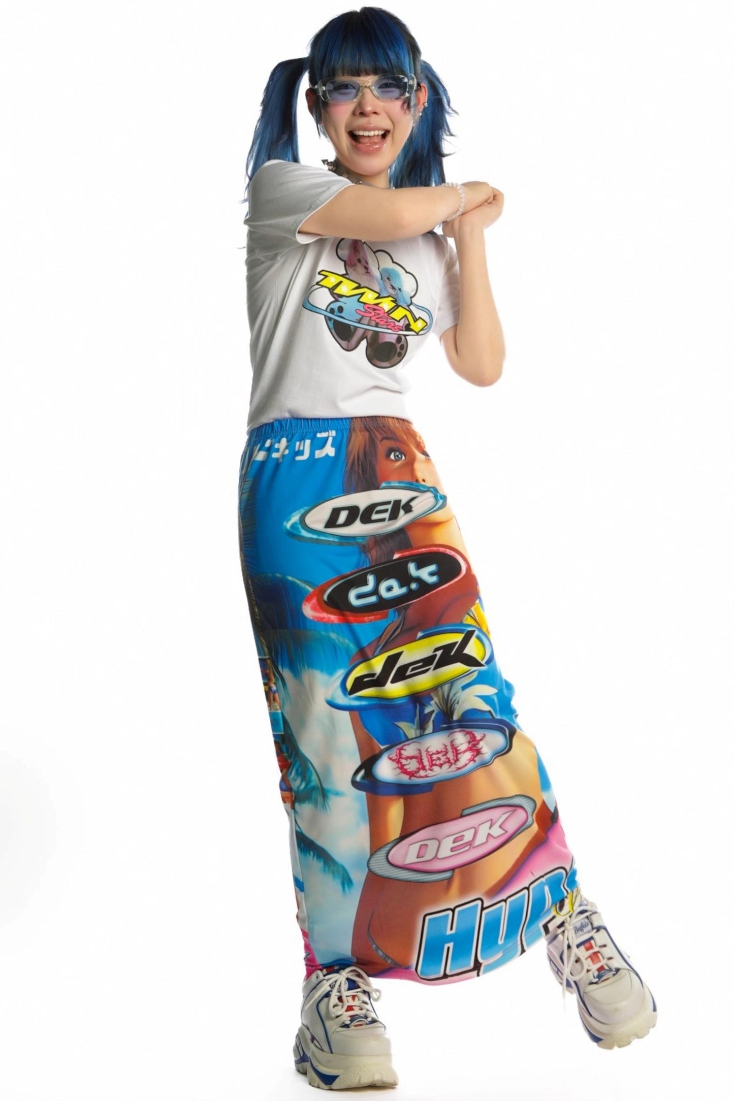 Reversible Print Stretch Casual Maxi Skirt