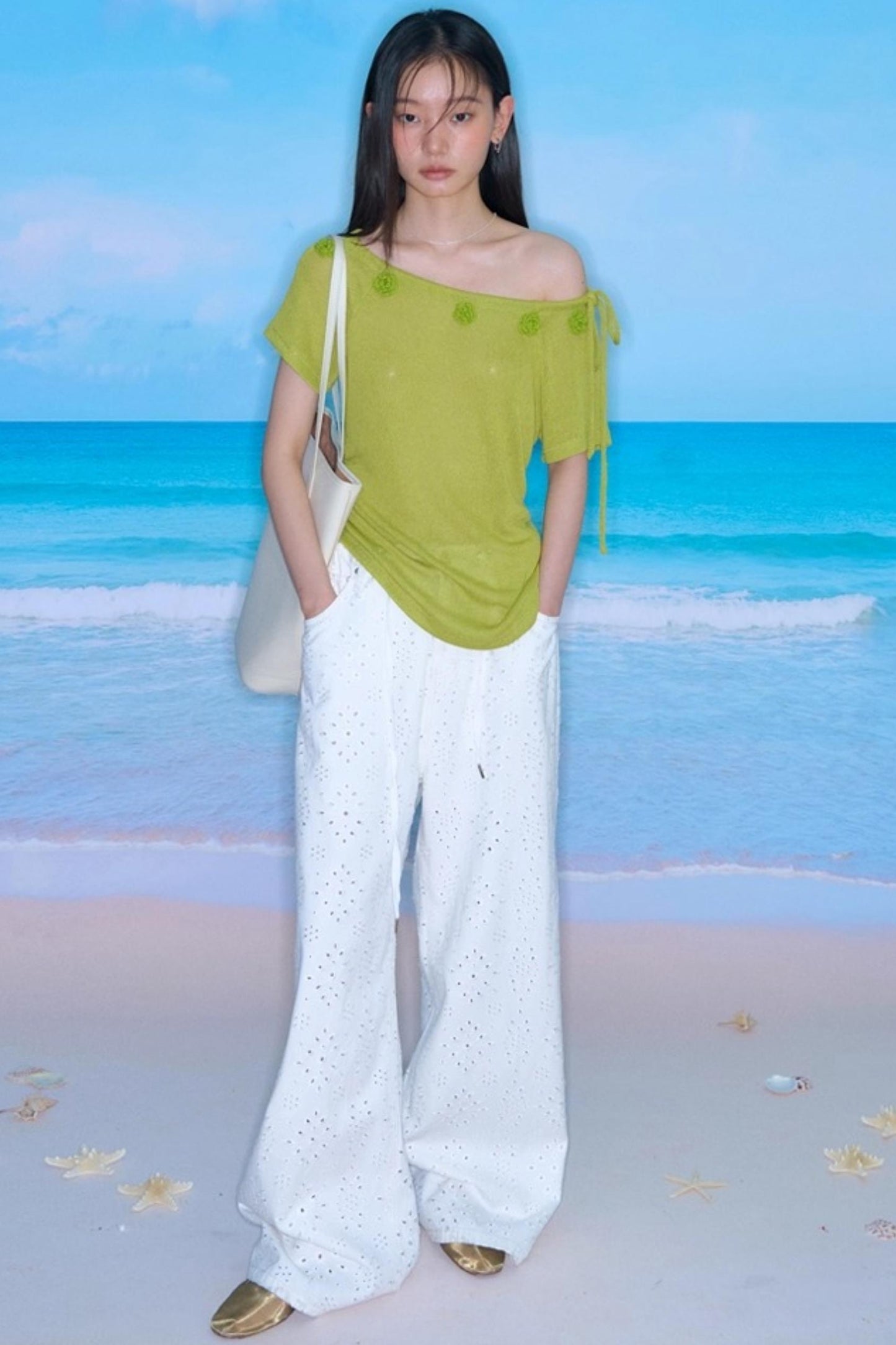 Flower Crochet Knit Top