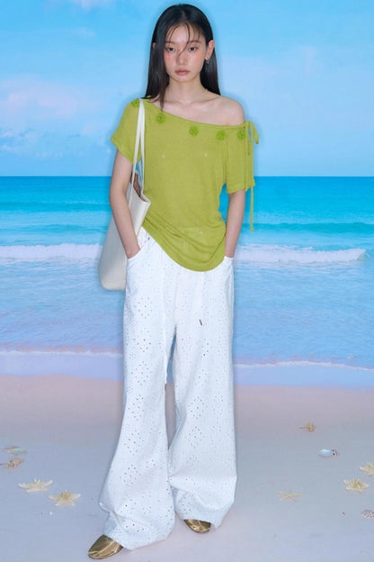 Flower Crochet Knit Top