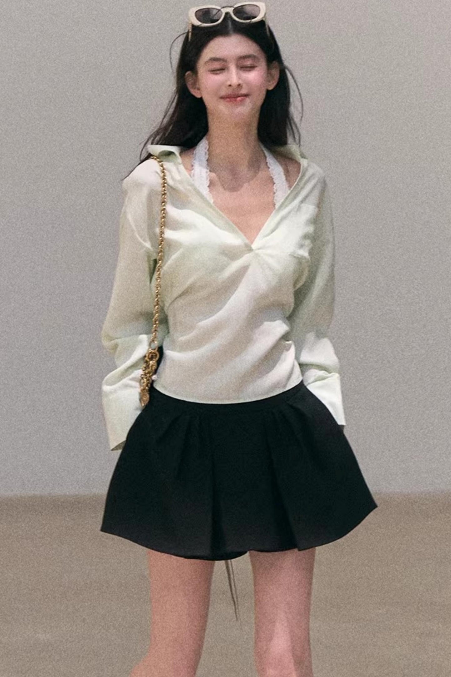 Lace-Trimmed Halter Neck Camisole