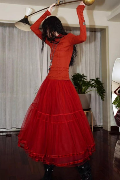 Split Knitted Base Layer Top