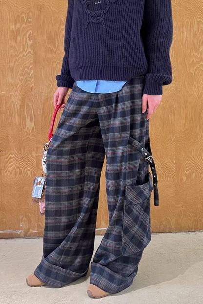 Knitted Plaid Sweater Set-Up