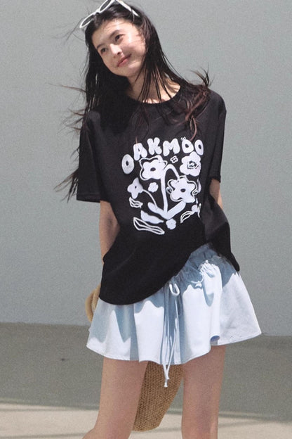 Embroidered Lyocell Puffy A-Line Skirt