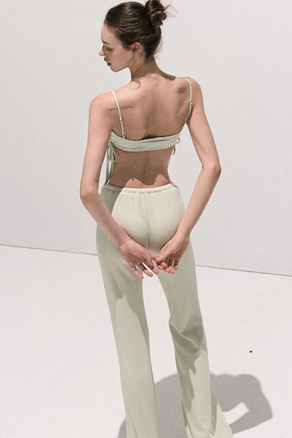 Soft Crew Neck Knitwear Bootcut Trouser Set-Up