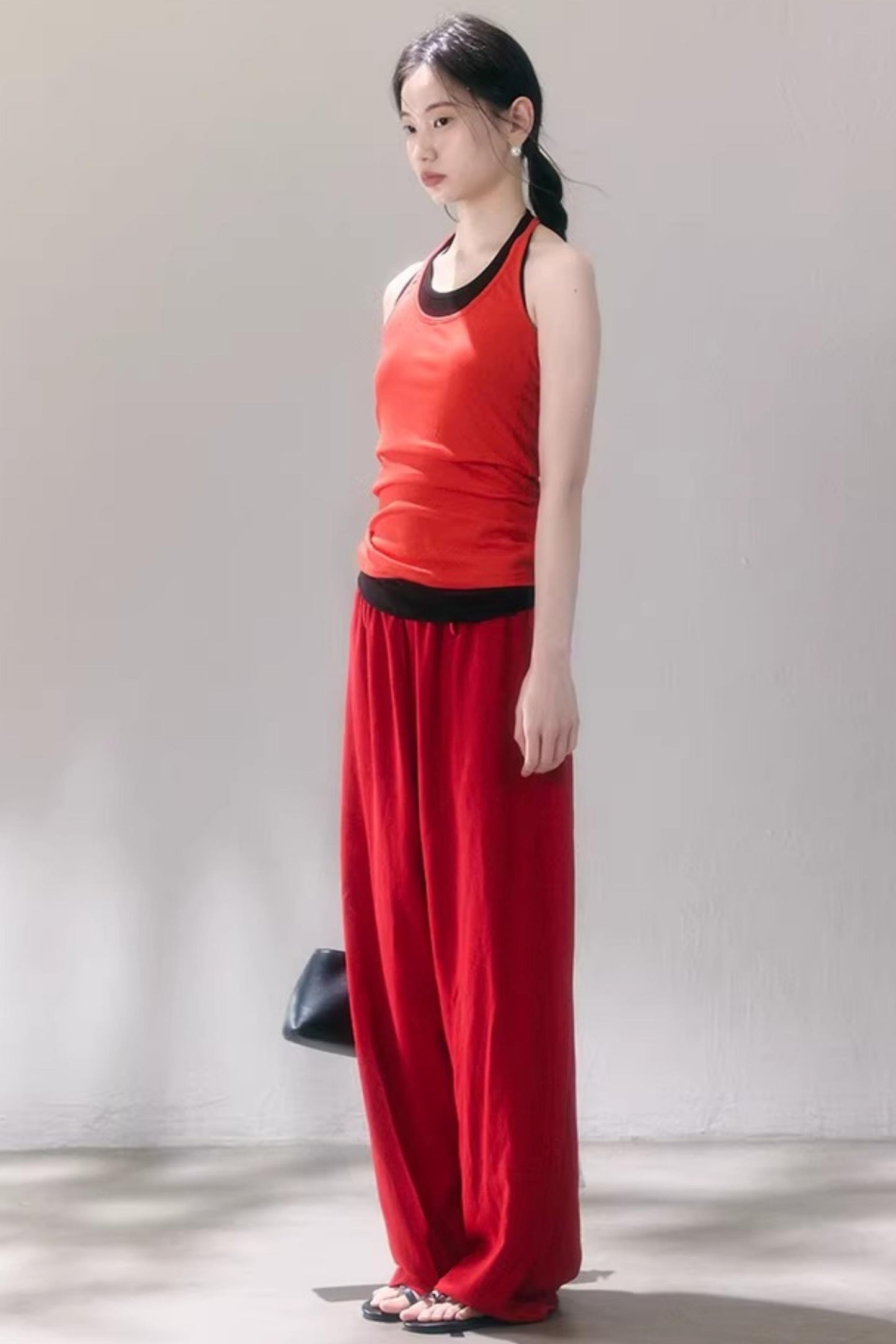 Linen Blend Wide-Leg Pants