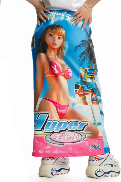 Reversible Print Stretch Casual Maxi Skirt