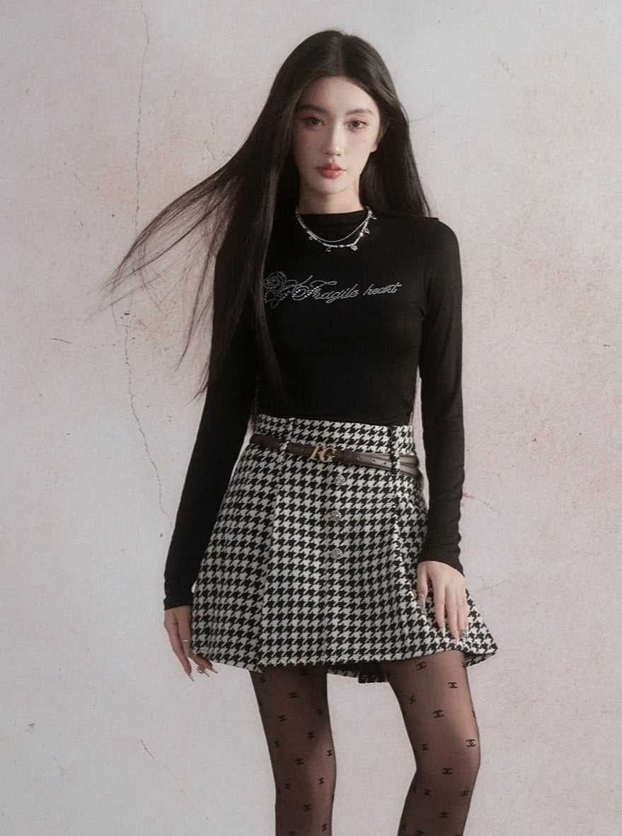 Long-sleeved T-shirt Skirt Set-up