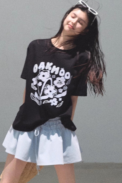 Embroidered Lyocell Puffy A-Line Skirt