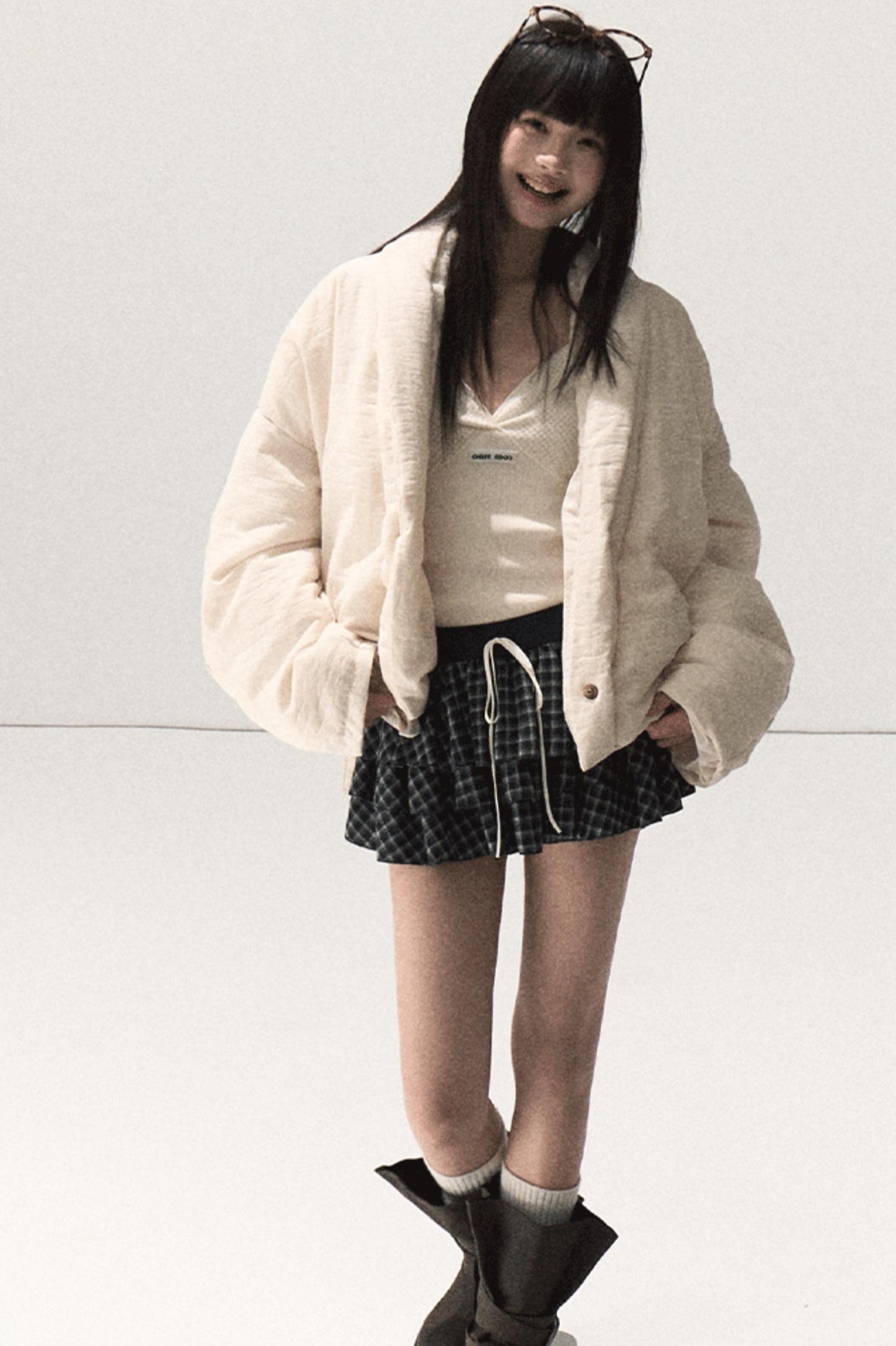 Shrine Plaid Woolen A-Line Skirt