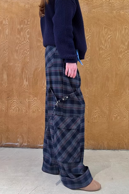 Knitted Plaid Sweater Set-Up