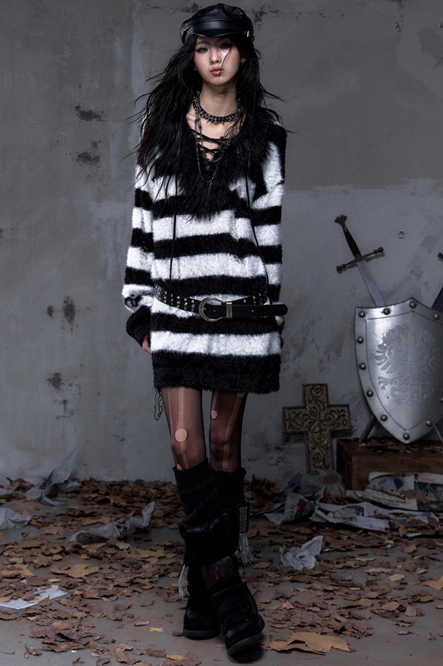 Vintage Street Punk Long Sweater