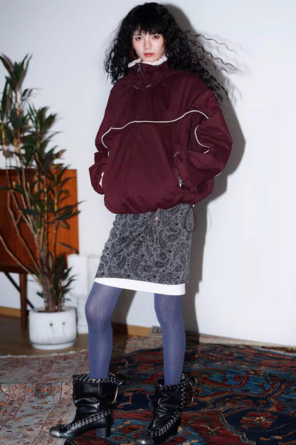 Retro Paisley Sweater Skirt Set-Up