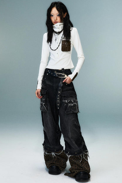 Punk High Neck Slim Knit Base Top