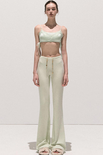 Soft Crew Neck Knitwear Bootcut Trouser Set-Up