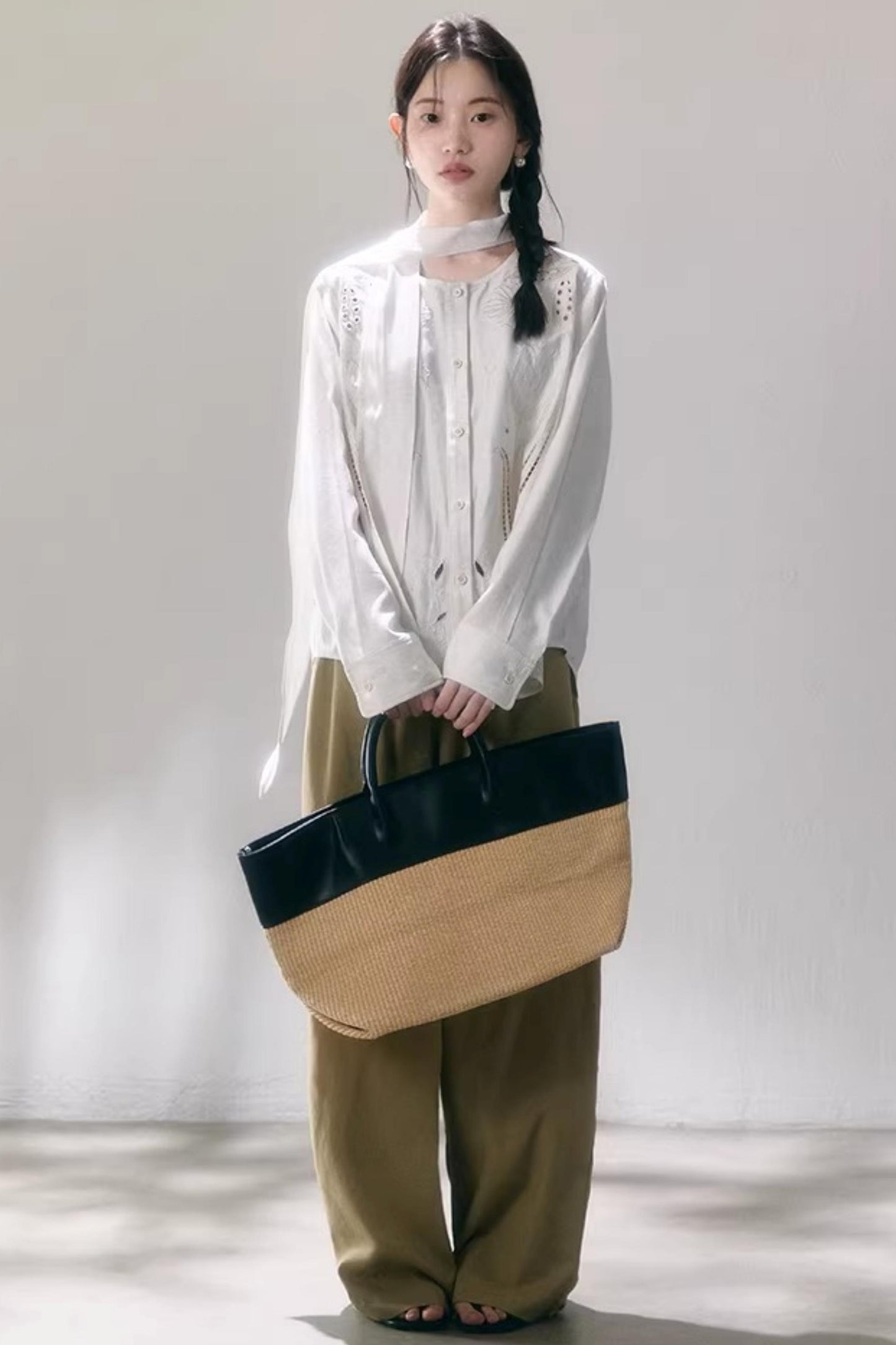 Linen Blend Wide-Leg Pants