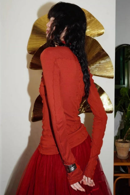 Split Knitted Base Layer Top