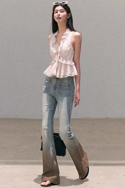 Hidden Petals Silk Lace Top