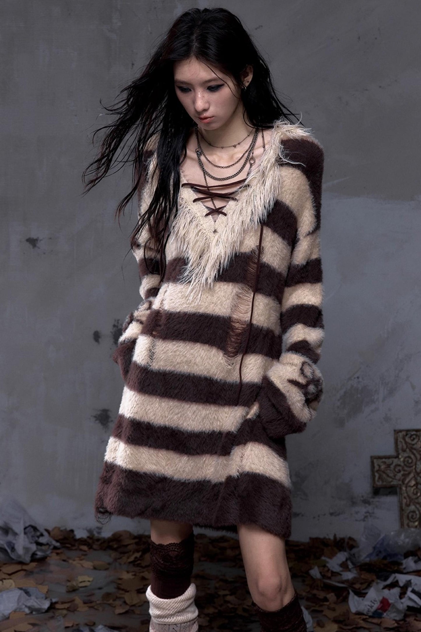 Vintage Street Punk Long Sweater