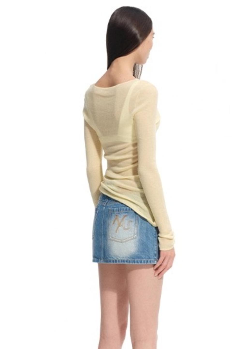 High Neck Long Sleeve Knit Wool Top