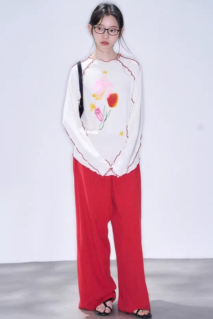 Linen Blend Wide-Leg Pants
