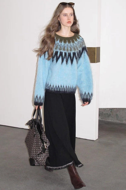 Brushed Alpaca Fair Isle Sweater
