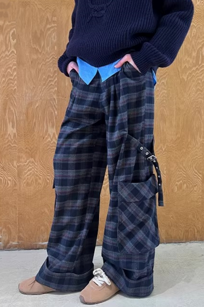 Knitted Plaid Sweater Set-Up