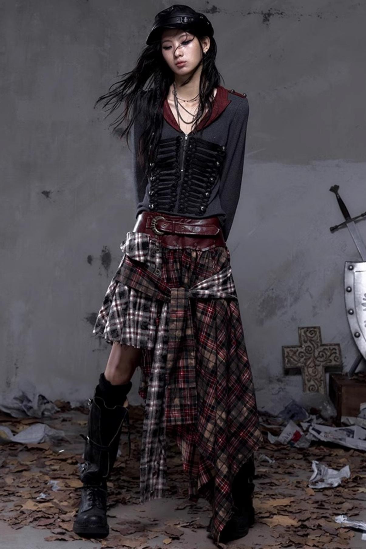 Vintage Punk Plaid Skirt