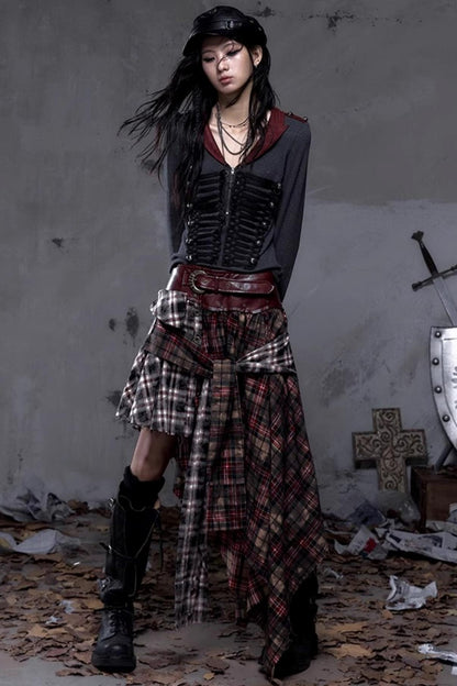 Vintage Punk Plaid Skirt