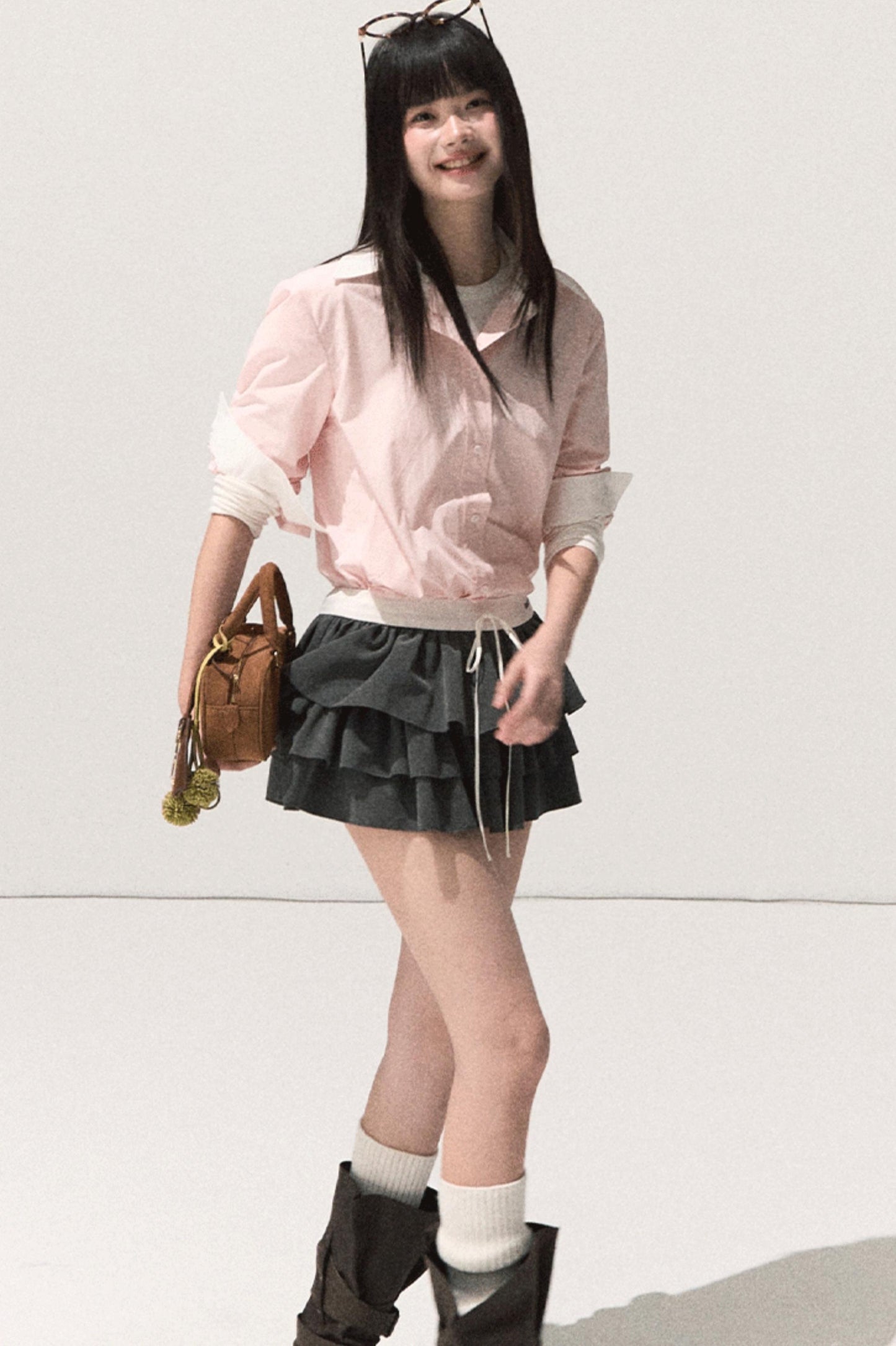 Shrine Plaid Woolen A-Line Skirt