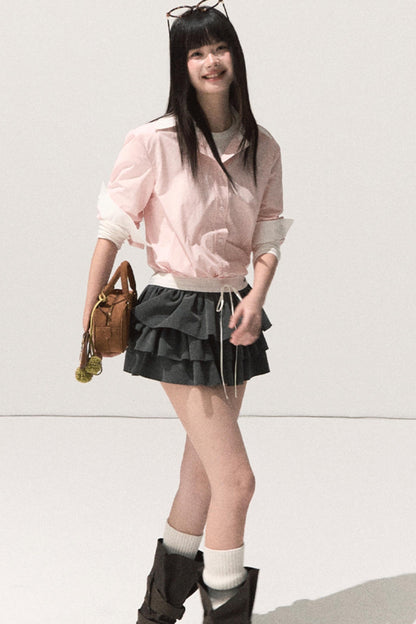 Shrine Plaid Woolen A-Line Skirt