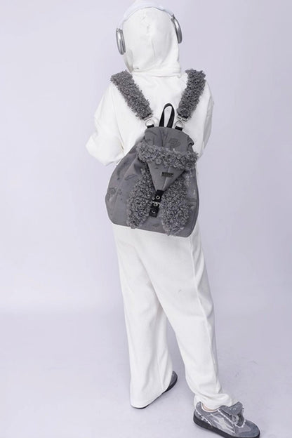Cute Furry Rabbit Ears Backpack